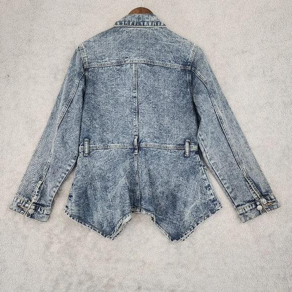 NWT Savanna Jane Anthropologie  Women's M Jean Jacket Asymmetrical  30GT - Picture 2 of 8